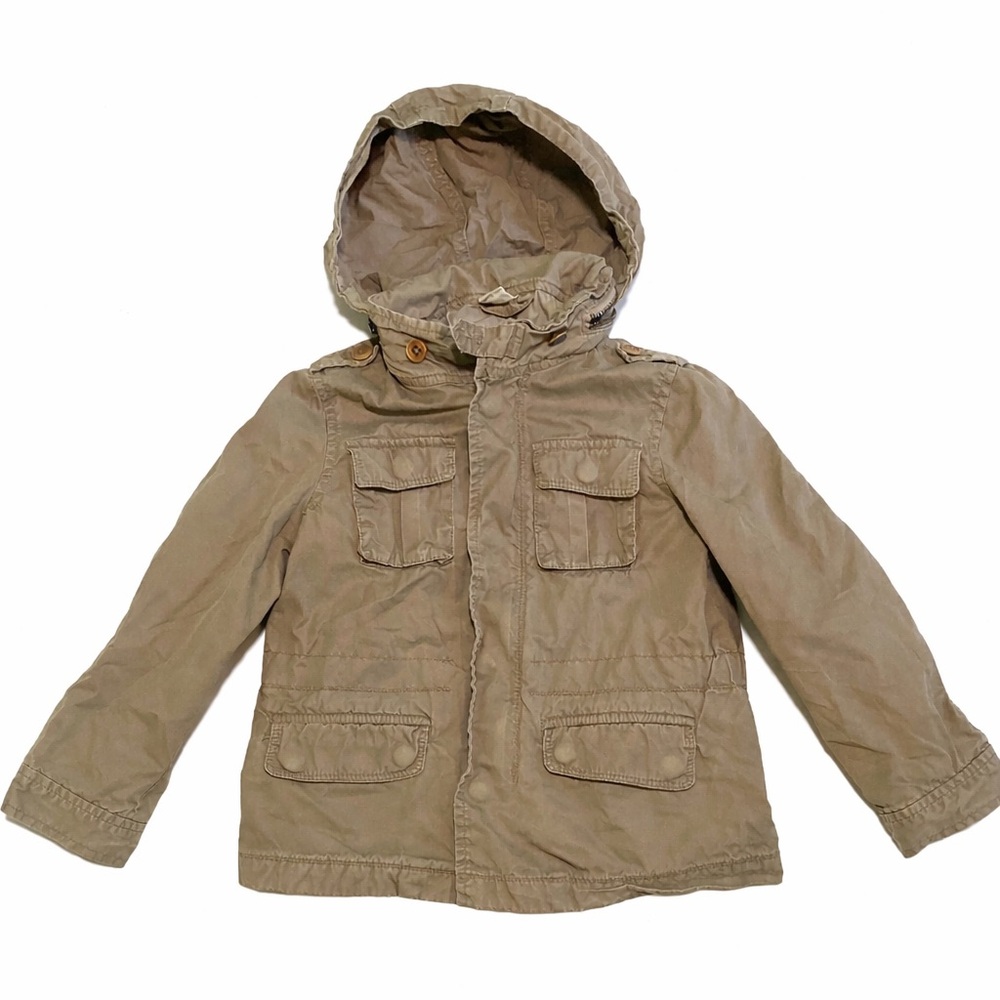 Crewcuts 🟣 Size 4 / 5 Military Style Jacket with Hidden Hood